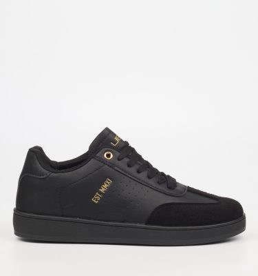 Ease 1 Faux Wax / Faux Suede Sneakers - Black