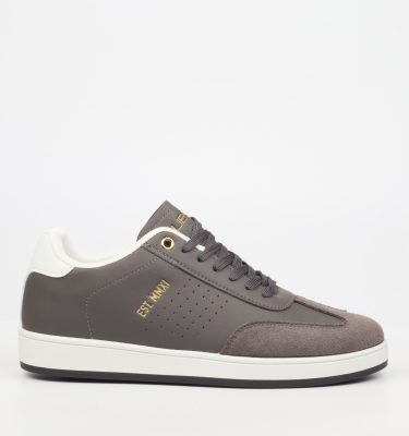 Ease 1 Faux Wax / Faux Suede Sneakers - Grey