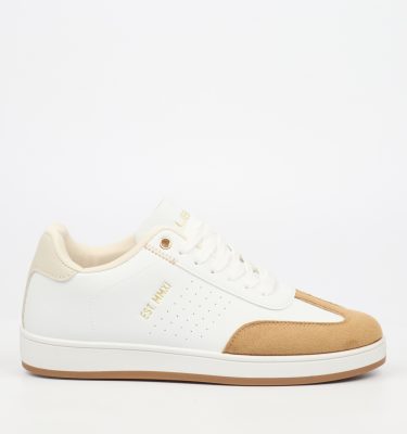 Ease 1 Faux Wax / Faux Suede Sneakers - Tan