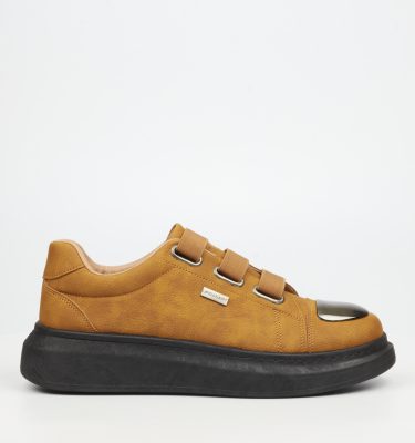 Hype 12 Faux Wax Sneakers - Tan