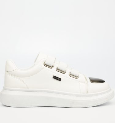 Hype 12 Faux Wax Sneakers - White