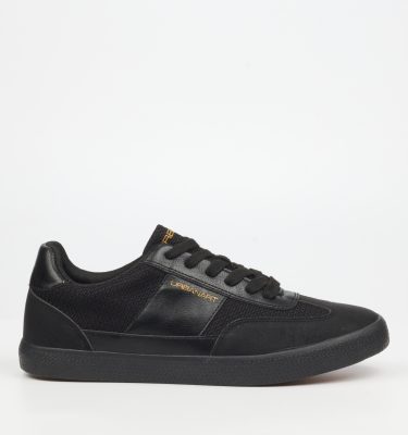 La 30 Faux Nubuck / Knit Sneakers - Black