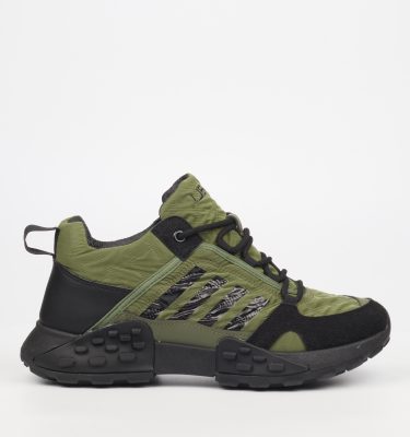 Palaid 13 Faux Nubuck / Lycra Sneakers - Olive