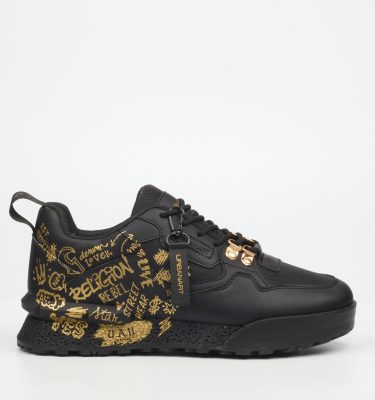 Play 1 Print Sneakers - Gold Black