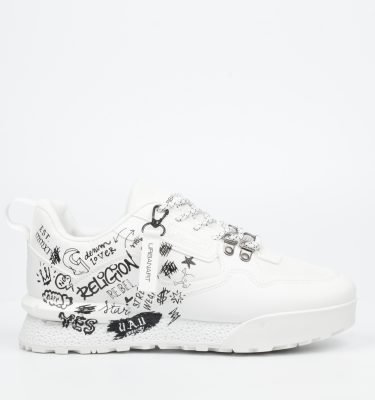 Play 1 Print Sneakers - White